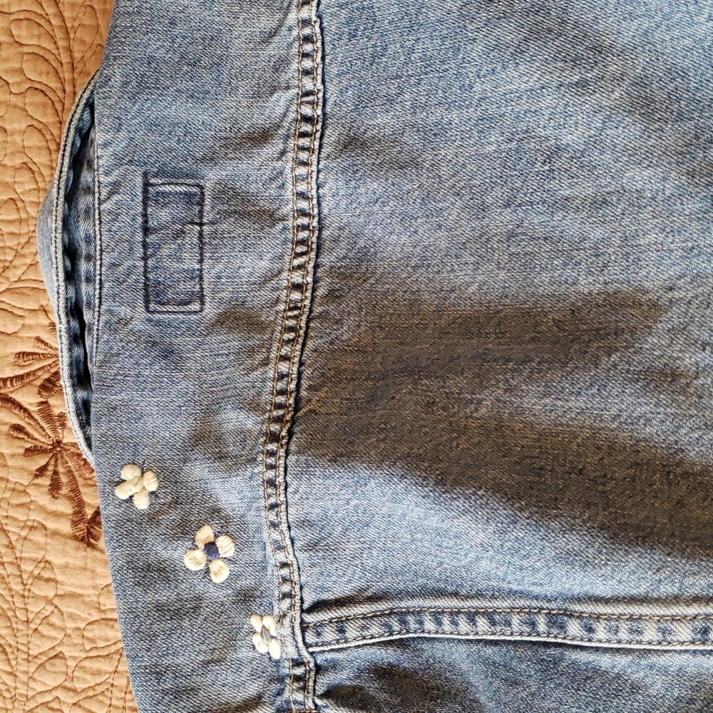 Lucky Brand Denim Jacket Flowers S